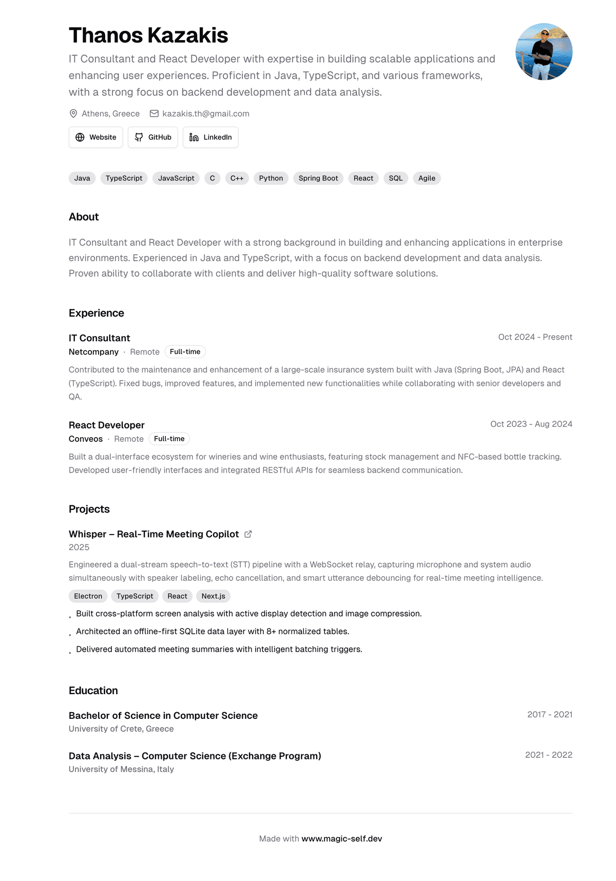 Resume Builder Preview